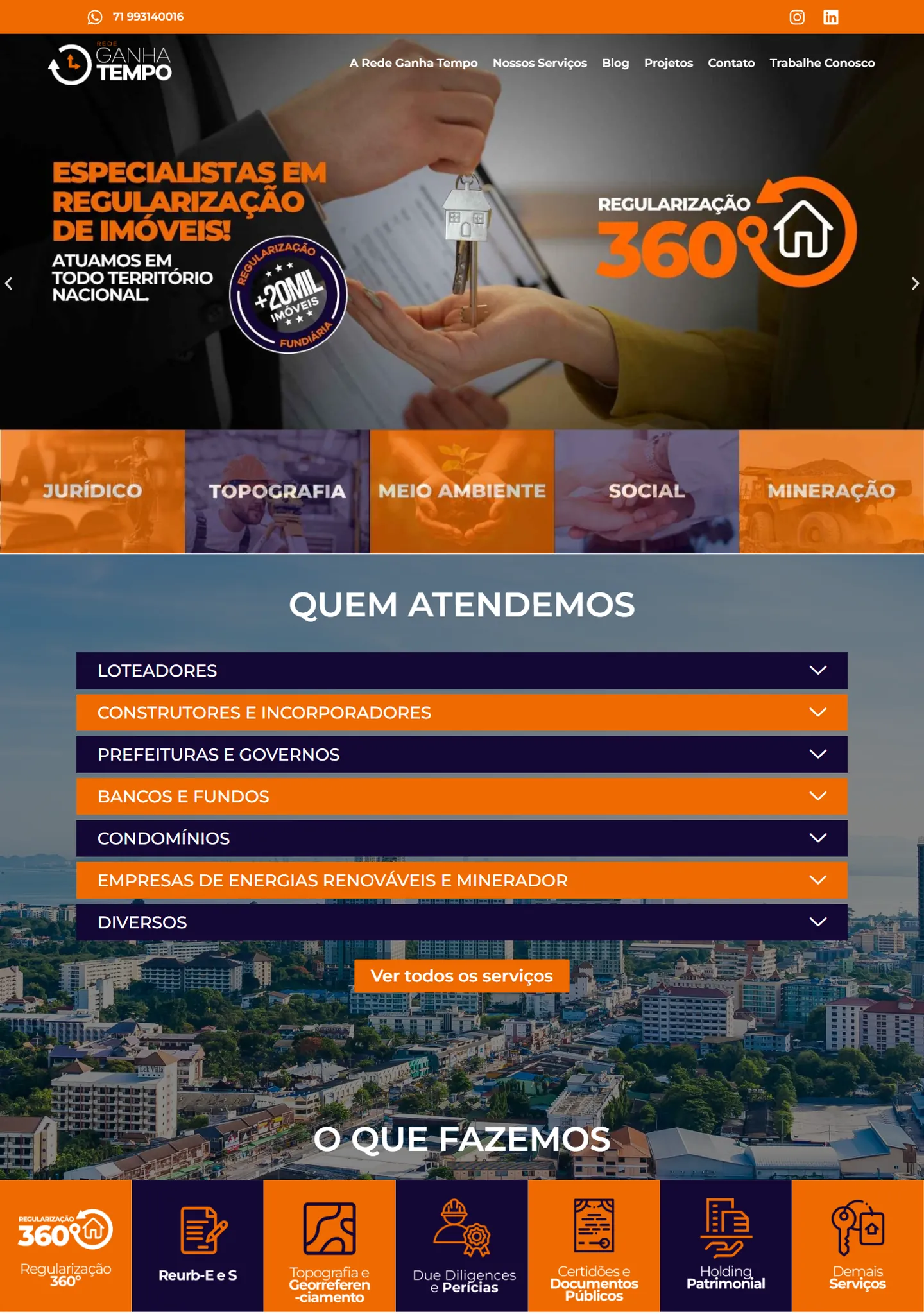 Página inicial do site Ganha Tempo